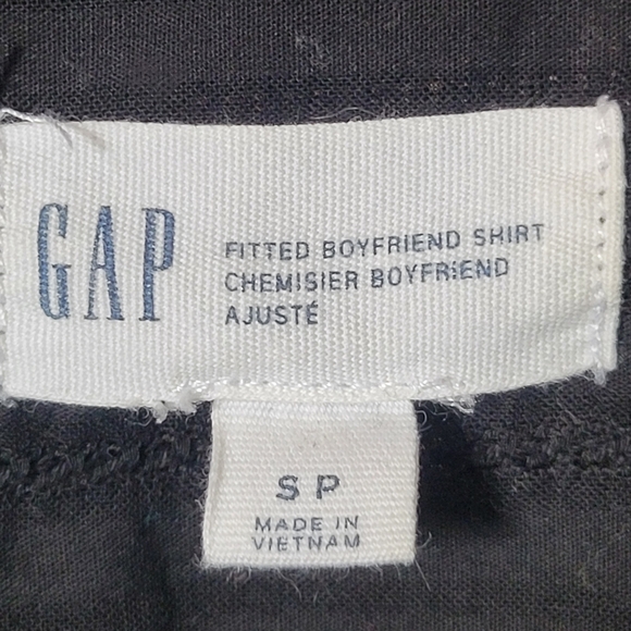 GAP Black Shirt Long Sleeve Button Down Collar Womens Small - Picture 5 of 9